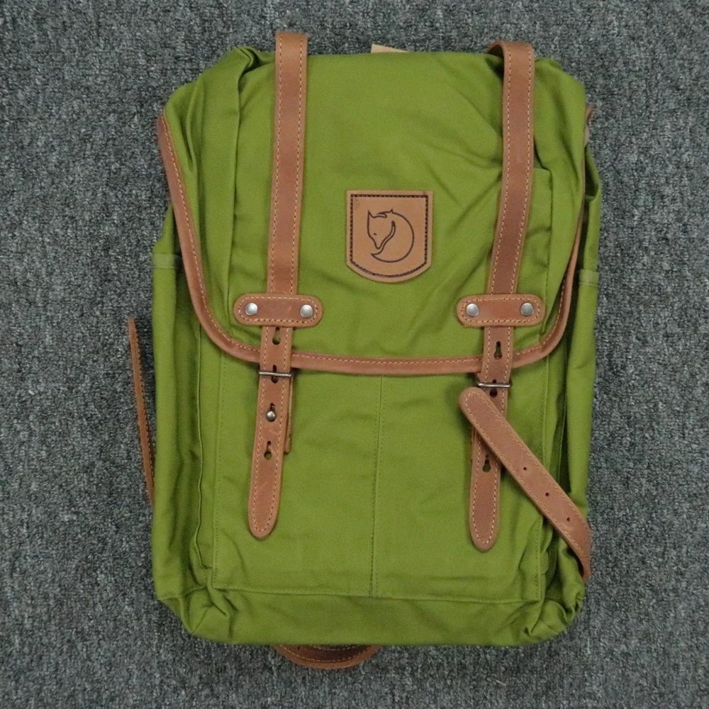 Fjallraven Rucksack No 21 Meadow Green Small Leather Travel Outdoors G 1000